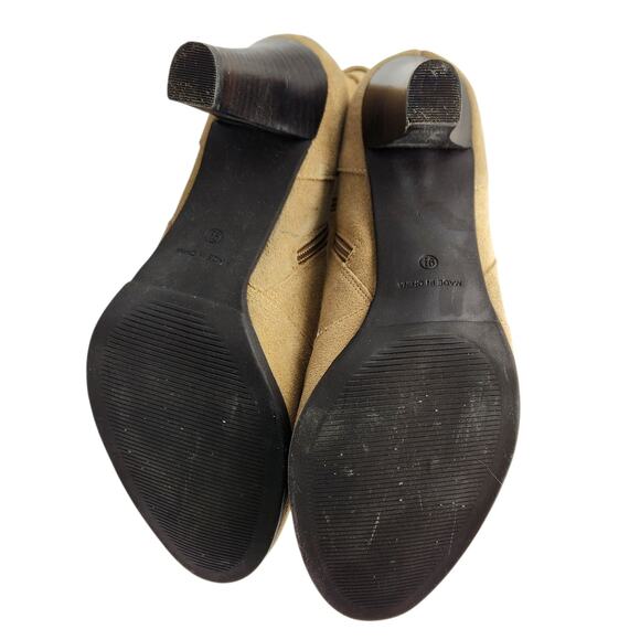 Kelly & Katie Tan Suede Ruched Heeled Boots – Size 9.5 / EU 40 - Western - Picture 7 of 9